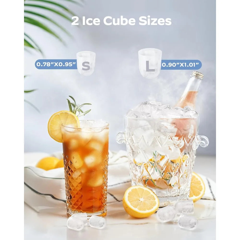 Ice Maker Countertop: 9 Cubes in 6 Mins, 26 lbs/Day Portable