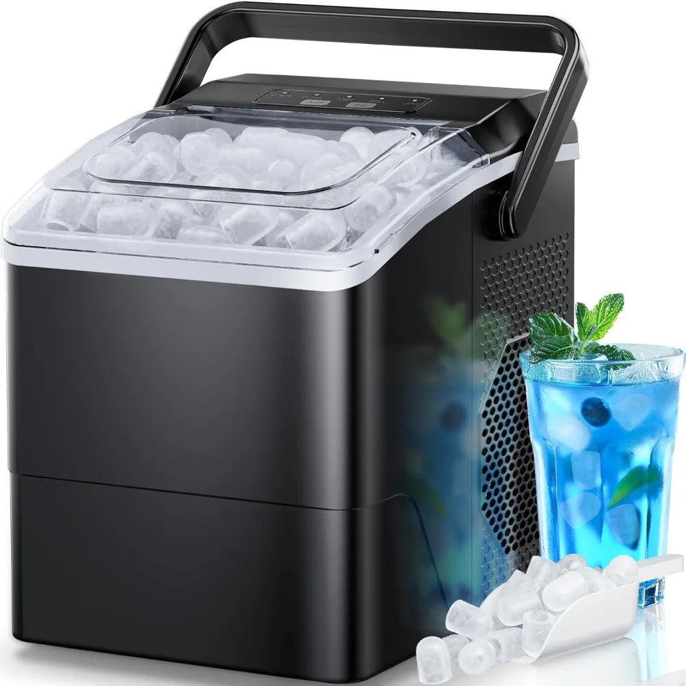 Ice Maker Countertop: 9 Cubes in 6 Mins, 26 lbs/Day Portable