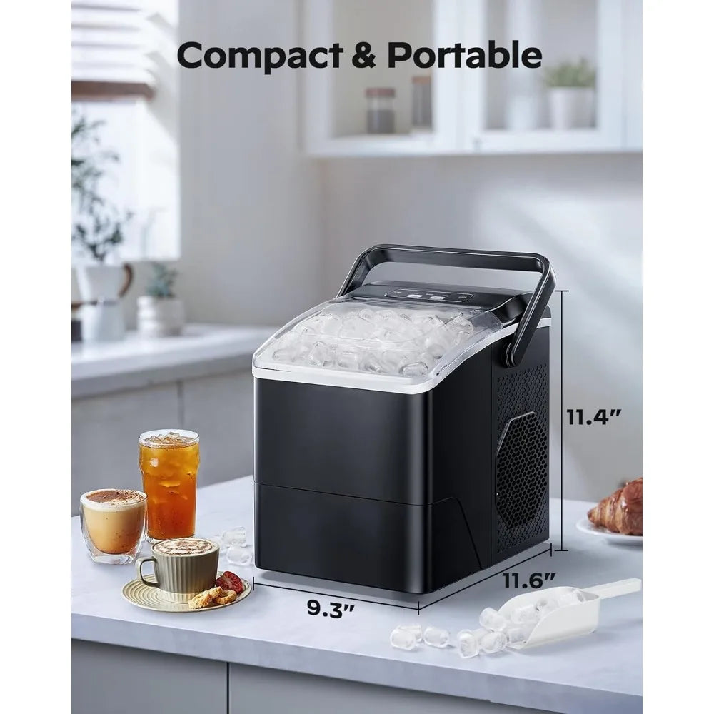 Ice Maker Countertop: 9 Cubes in 6 Mins, 26 lbs/Day Portable