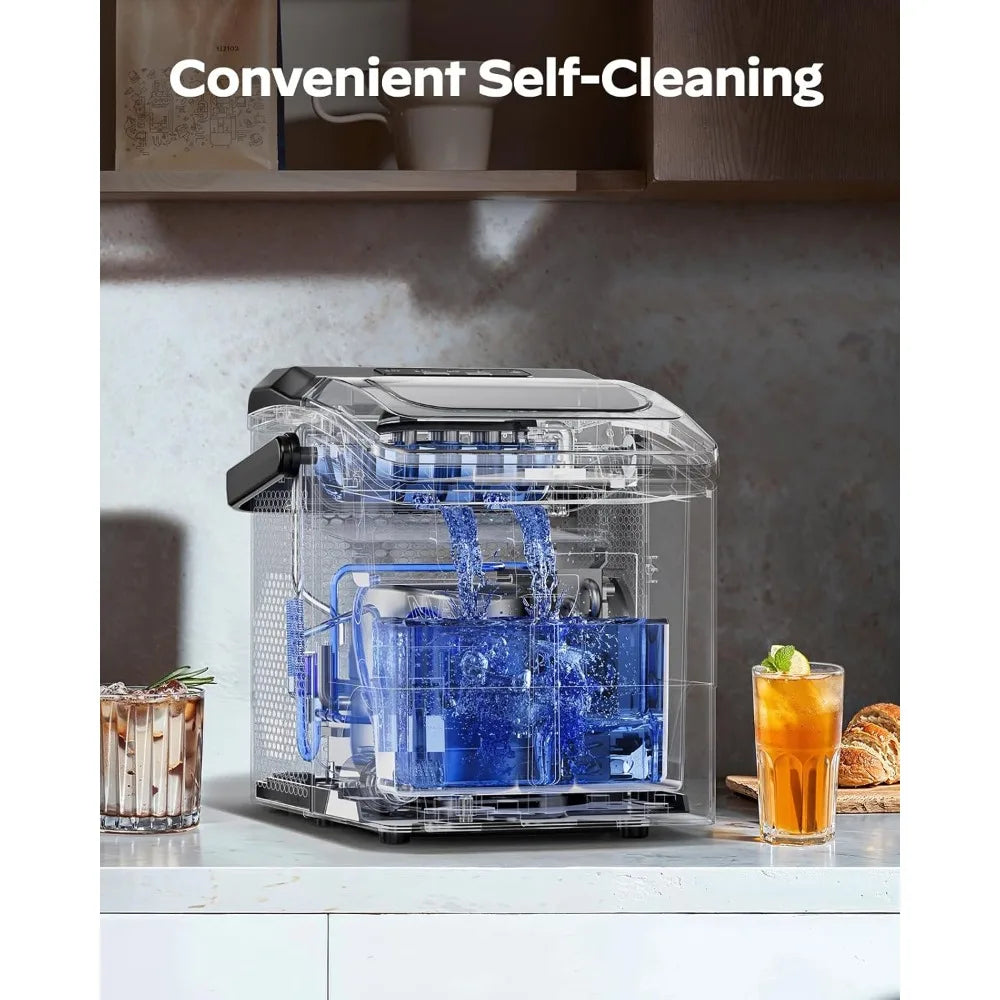 Ice Maker Countertop: 9 Cubes in 6 Mins, 26 lbs/Day Portable